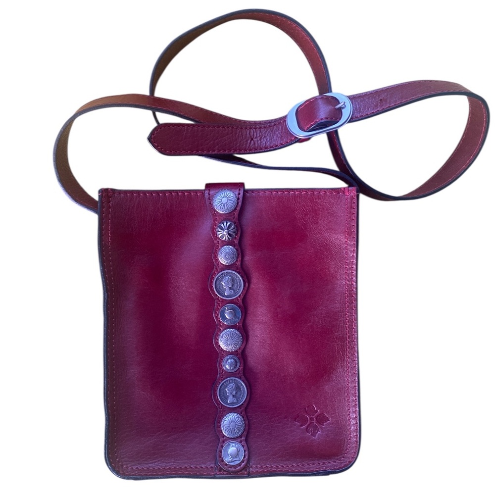 Patricia Nash Burgundy Leather Crossbody Bag EUC